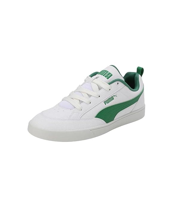 Men's White Round Toe Low-Top Synthetic Sneakers