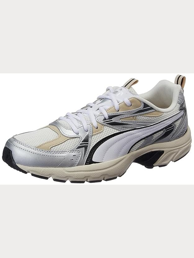 Men's White Round Toe Low-Top Textile Sneakers