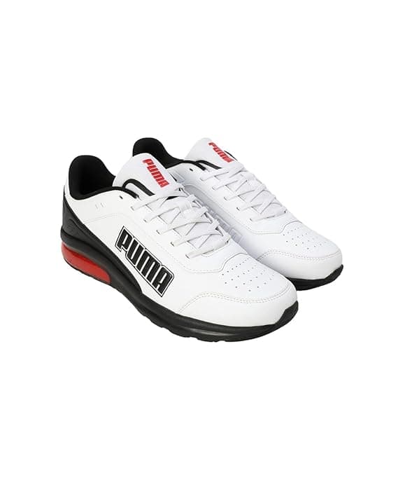 Men's White Round Toe Low-Top Synthetic Sneakers