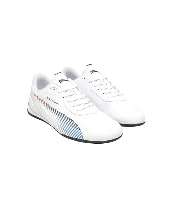Men's White Round Toe Low-Top Synthetic Sneakers