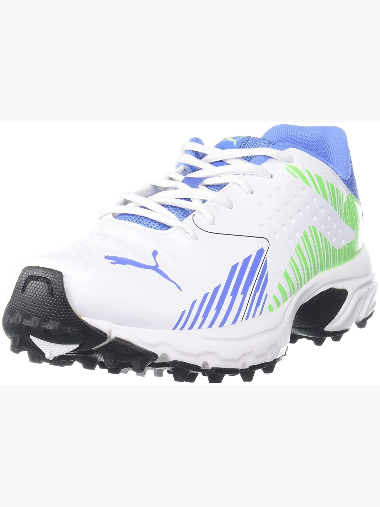 Men's White Round Toe Low-Top Textile Cricket Sport Shoes