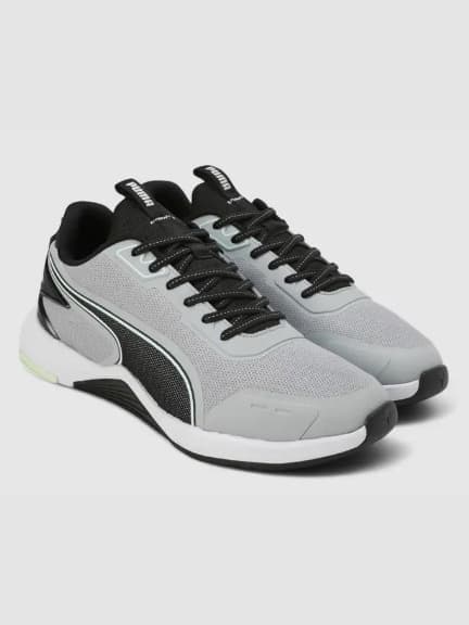 Men's Grey Round Toe Low-Top Mesh Running Sport Shoes