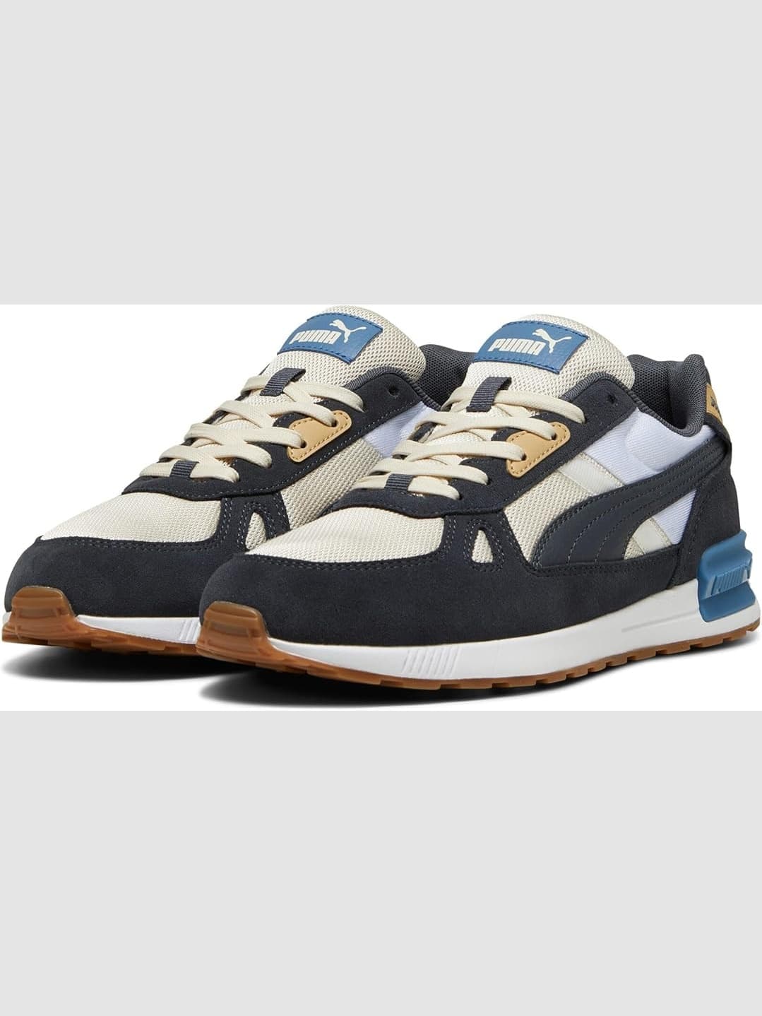Men's White Round Toe Low-Top Textile Sneakers
