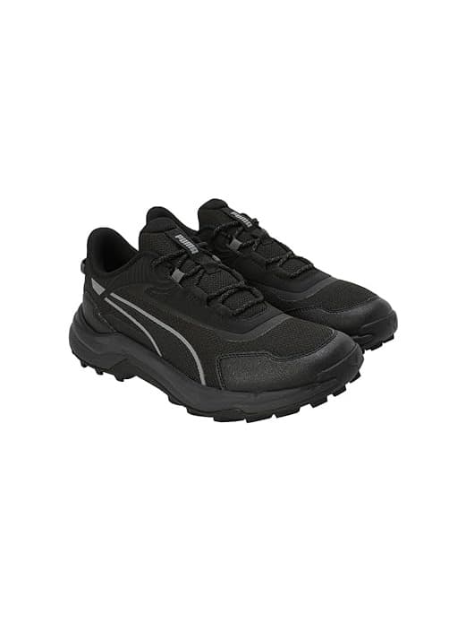 Men's Black Round Toe Low-Top Textile Running Sport Shoes
