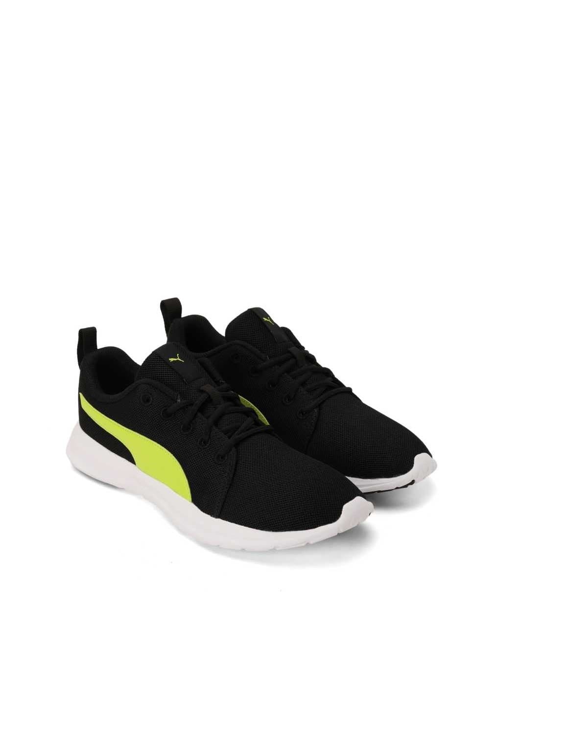 Men's Black Round Toe Low-Top Mesh Running Sport Shoes