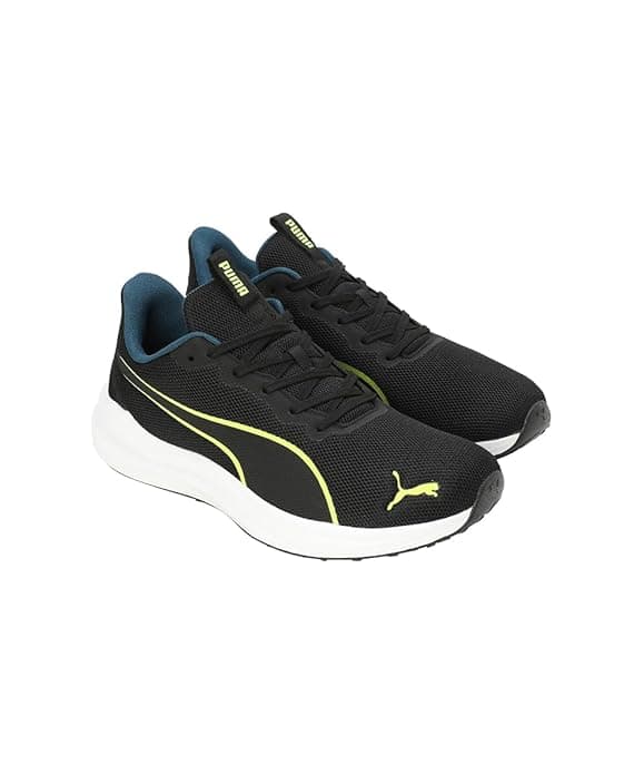 Men's Black Round Toe Low-Top Mesh Running Sport Shoes