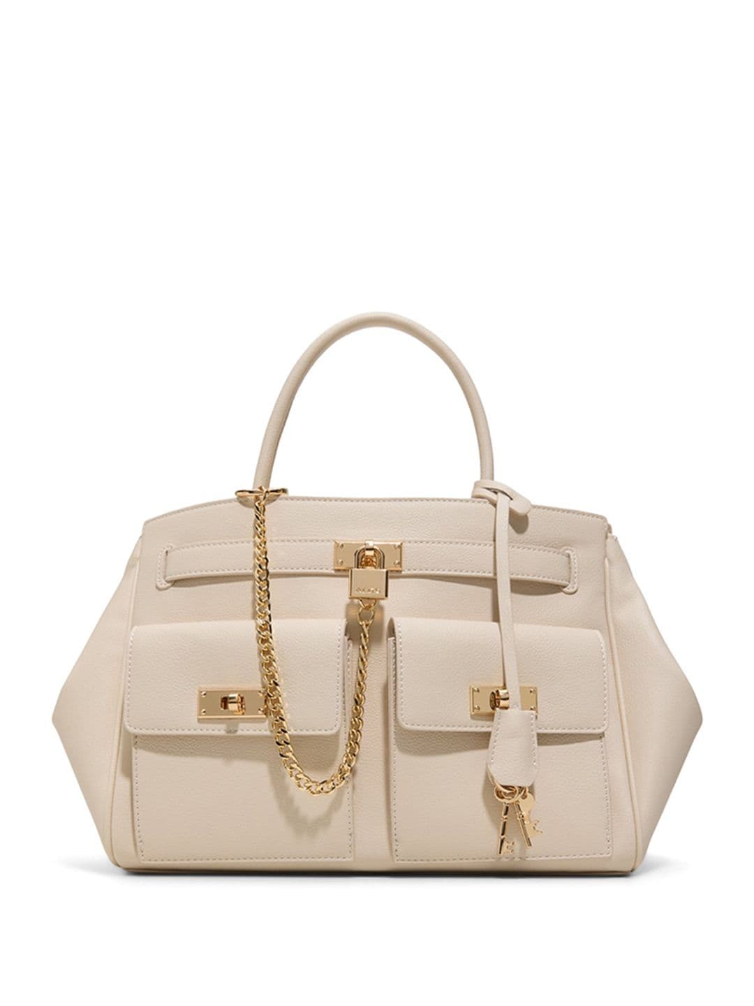Women's Synthetic Katetote Beige Satchel