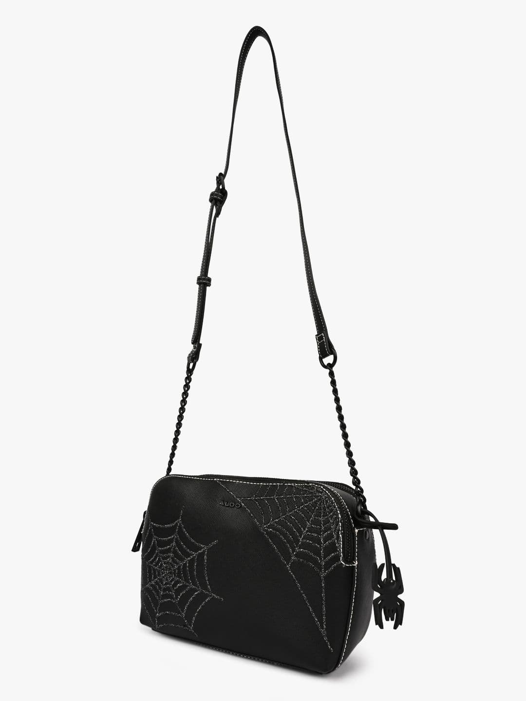Women's Synthetic Combtooth Black Cross Body Bag