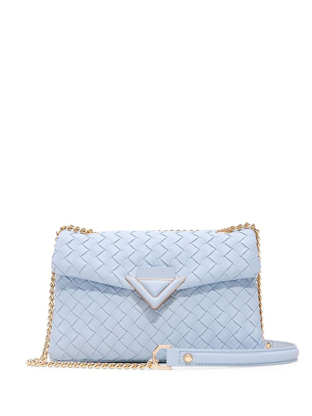Women's Synthetic Softwoven Blue Cross Body Bag