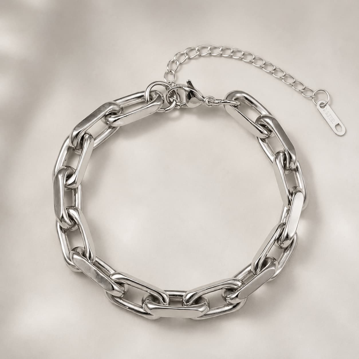 Men's Rex Silver Chunky Link Chain Bracelet