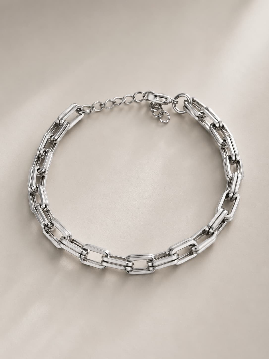Men's Titan Silver Double Paperclip Chain Bracelet